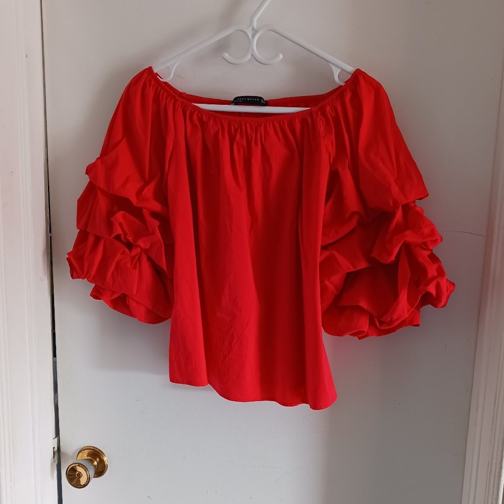 Zara Womens Off the Shoulder Top